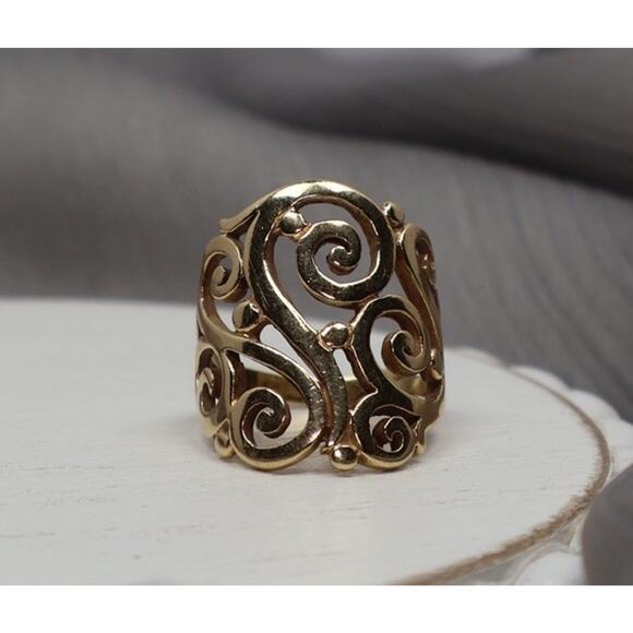 James Avery 14k Yellow Gold Open Sorrento Ring 6.32G/sz 6 - Picture 1 of 6